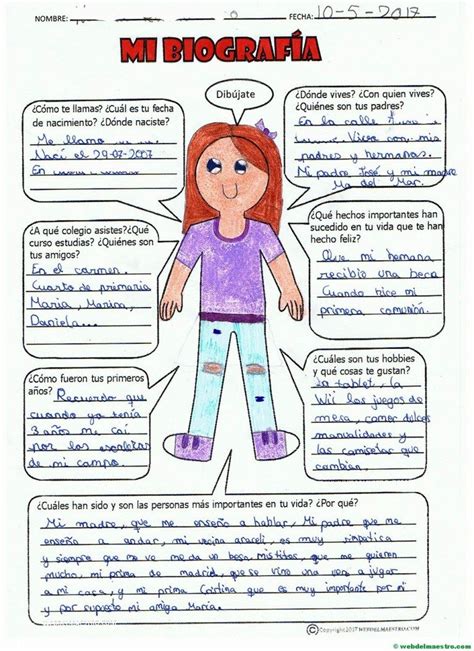 Autobiografía Para Niños De Primaria Actividades Escolares Practicas