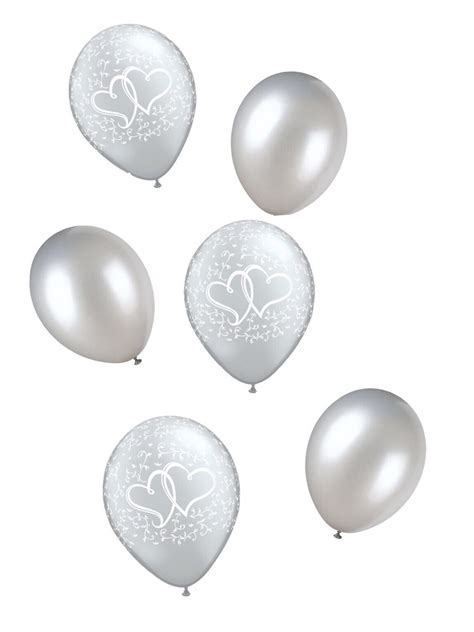 Silver heart Wedding balloons anniversary Decorations 25th | Etsy