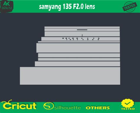 Samyang 135 F20 Lens Skin Vector Template 500