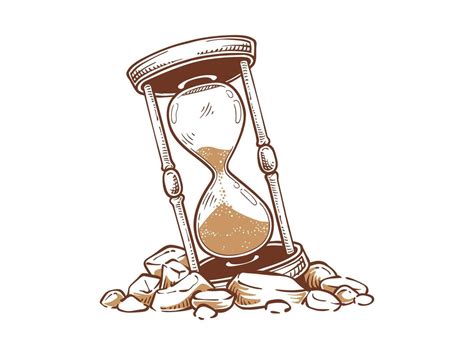 Drawing Of Hourglass Illustration On Rocks Sketch Timer Hand Drawn 44606250 Vector Art At Vecteezy