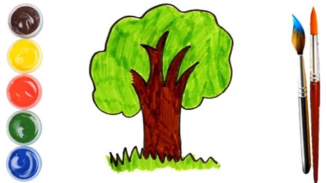 Bolalar Uchun Daraxt Rasm Chizishdrawing A Tree For ChildrenРисование