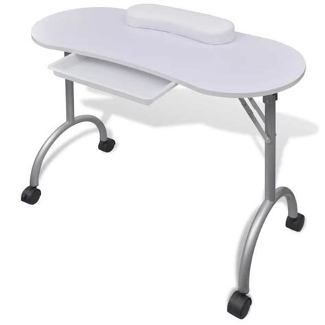 Table De Manucure Professionnelle Pliante Blanche Ongle Blanche En Bois