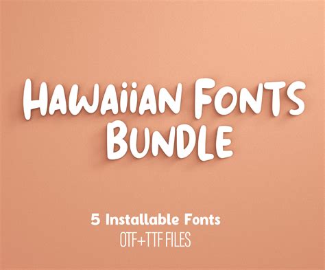 5 Hawaiian Fonts Bundle / Tropical Style Calligraphy & | Etsy