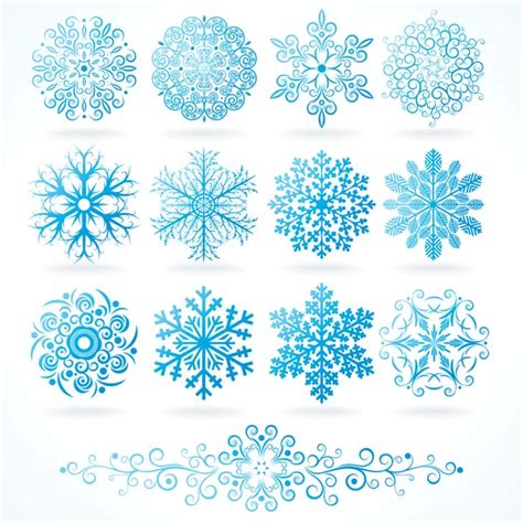 Vector snowflakes set — Stock Vector © rosinka #2517387