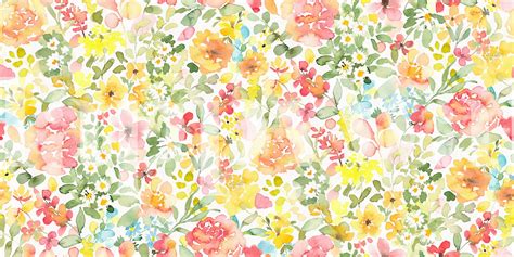 Optimism Vivid Watercolor Floral Wallpaper | Happywall