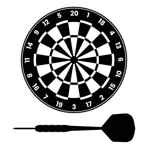 Darts Silhouette. Black and White Icon Design Elements on Isolated ...