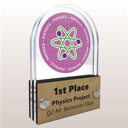 Double Pane Acrylic Physics Award, 3 sizes