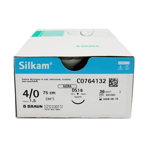 Achetez Silkam Sutures Non R Sorbables En Soie Aguille De Mm