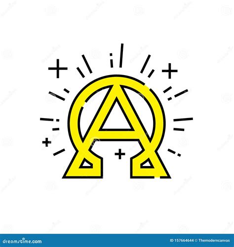 Alpha Omega Line Icon Stock Vector Illustration Of Design 157664644