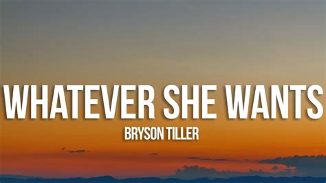 Bryson Tiller Whatever She Wants Lyrics Youtube