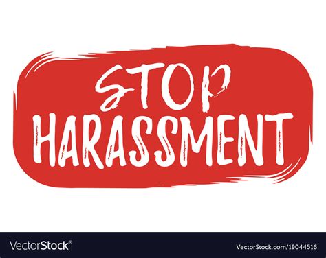 Stop Harassment Label Font With Brush Equal Vector Image