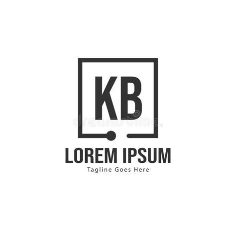 Initial KB Logo Template With Modern Frame Minimalist KB Letter Logo