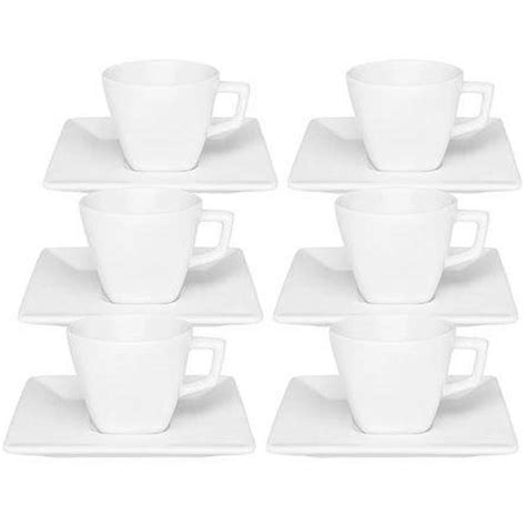 Xícara de porcelana para café White pires 75 ml Oxford Xícaras