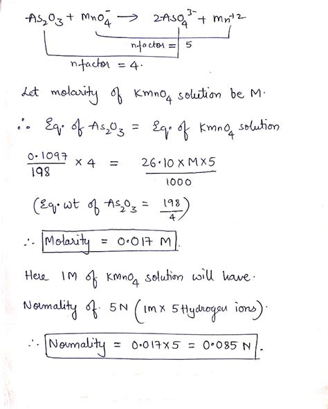 Kmno Solution Is To Be Standardized By Titration Against As O S A