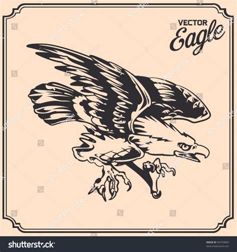 Swooping Eagle Tattoo Stock Vector (Royalty Free) 94729003