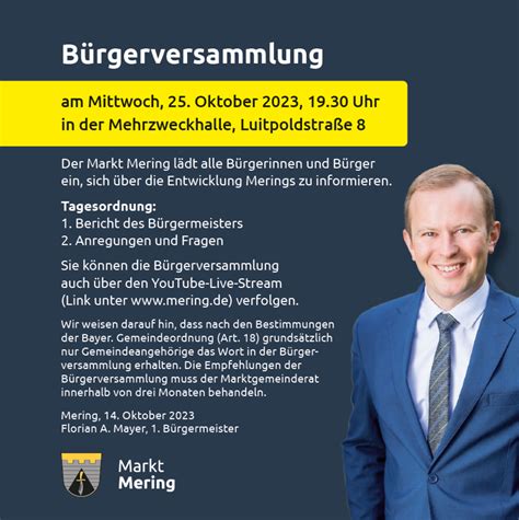 Bürgerversammlung Am 25 Oktober 2023 Markt Mering