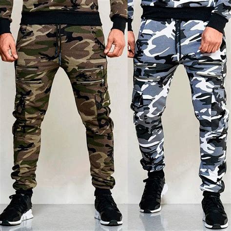 New M X Mens Jogger Autumn Pencil Harem Pants Men Camouflage