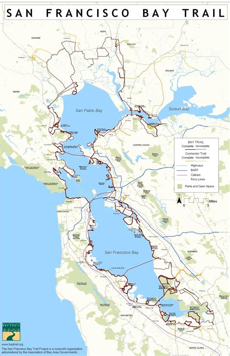 Bay trail map - San Francisco bay trail map (California - USA)