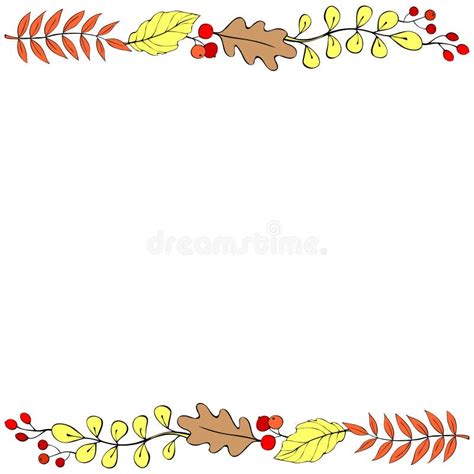 Autumn Leaves Background Leaves Top Bottom Stock Illustrations 139