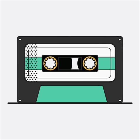 Retro Cassette Tape Music Record Icon Illust Free Stock Vector 390044