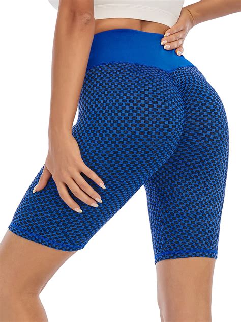 Youloveit Butt Lifting Yoga Shorts Women Tummy Control Leggings Textured Scrunch Running Shorts