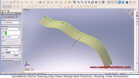 Solidworks Extrude Curved Surface Tutorial Youtube