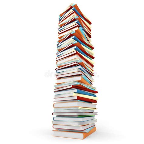 3d Pile Of Books On White Background Stock Illustration Illustration