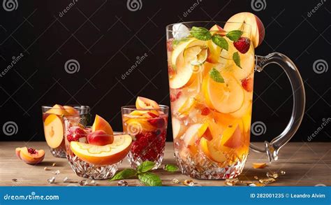 Nature S Refreshment Capturing The Serenity Of Peach Infused Waterai