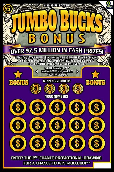 Ms Scratch Off Jumbo Bucks Bonus Lottoedge