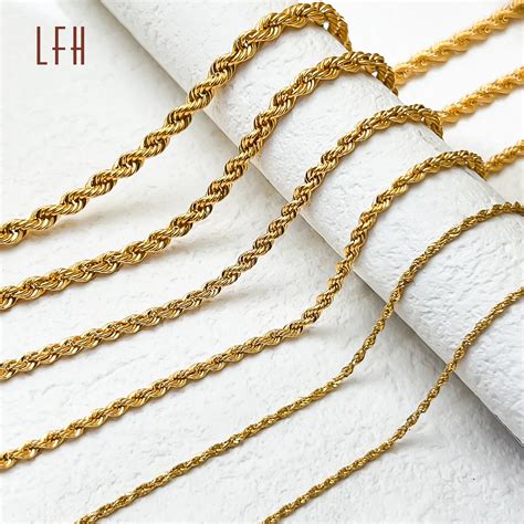 Au750 Twisted Rope Chain Necklace Pure 18k Gold Necklace Real Gold