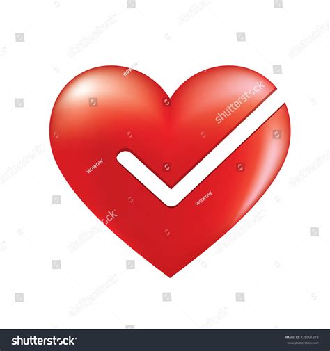 Check Mark Heart Vector Illustration Isolated เวกเตอร์สต็อก ปลอดค่า