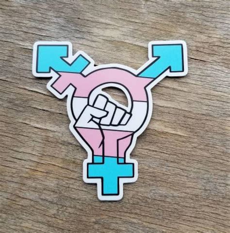 Lgbtq Trans Symbol Pride Flag Resist Fist Vinyl Sticker Decal Ts