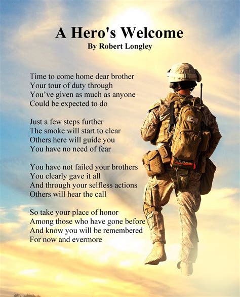 A Hero S Welcome Army Memorial Poem Printable Etsy Uk