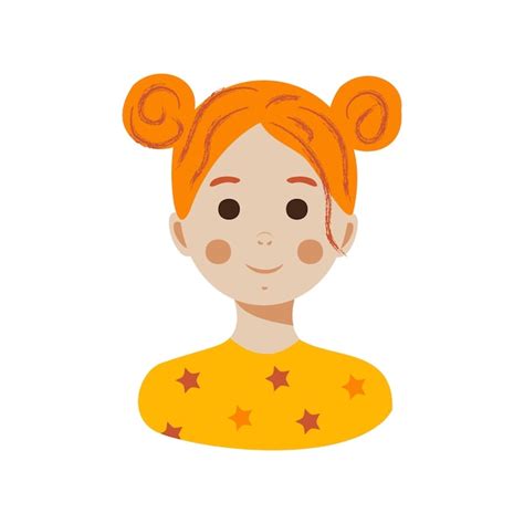 Premium Vector Lovely Girl With Red Hair