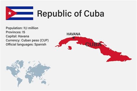 Mapa De Cuba Muy Detallado Con Capital De Bandera Y Peque O Mapa Del