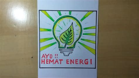 Gambar Poster Hemat Energi Yang Mudah Digambar Coretan