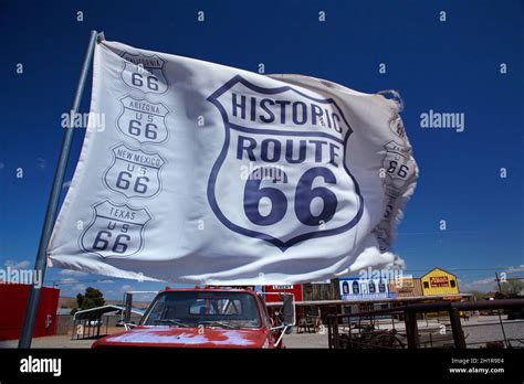 Giant Route 66 Flag Seligman Historic Us Route 66 Arizona Usa