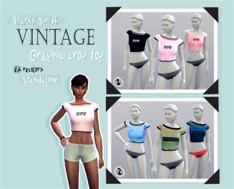 My Sims 4 Blog Crop Top Recolors By SparkySimish