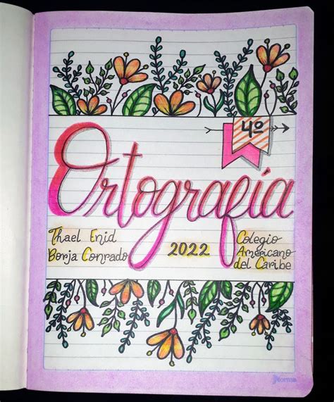 Portada De Cuaderno Ortografía Nakış