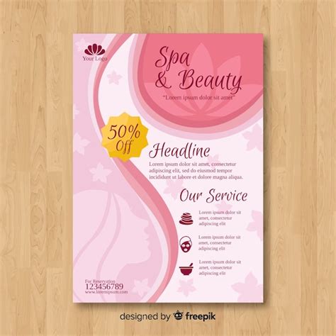 Beauty Flyer Template Magazine Ad Cosmetics Poster Leaflet Salon