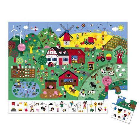 Puzzle d observation La Ferme 24 pièces Puzzles 20 à 49 pièces Janod