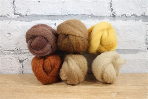 Wooly Buns Roving Fiber Sampler Gold Wool Roving Assortment Etsy