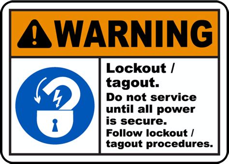 Warning Lockout Tagout Sign C4190 - by SafetySign.com