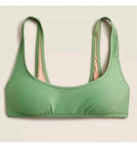 J Crew Heritage Scoop Neck Bikini Top Women S Lg Rustic Willow BX611