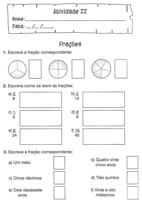 Atividades Com Fraçoes Para O 4 Ano Braincp