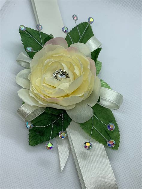 Ivory Wrist Corsage For Wedding Or Prom Etsy