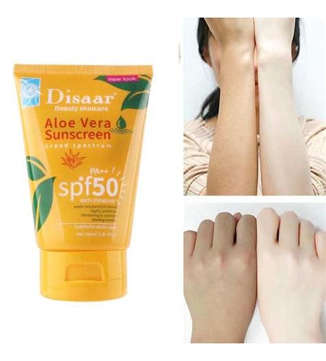 Disaar Sun Cream Effective Anti Uv Aloe Vera Sunscreen Spf 50 100ml