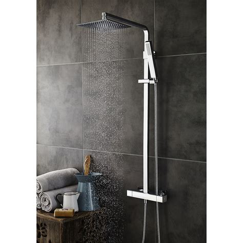 Hudson Reed Luxury Square Thermostatic Bar Valve Shower Kit A