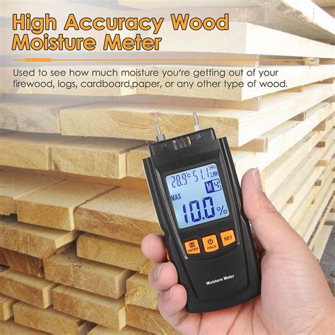 Digital Wood Moisture Meter Firewood Water Content Analyzer Humidity Tester Detecting 4 Tree