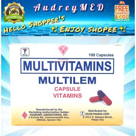 Multilem Multilem Plus Multivitamins 100 Capsules Shopee Philippines